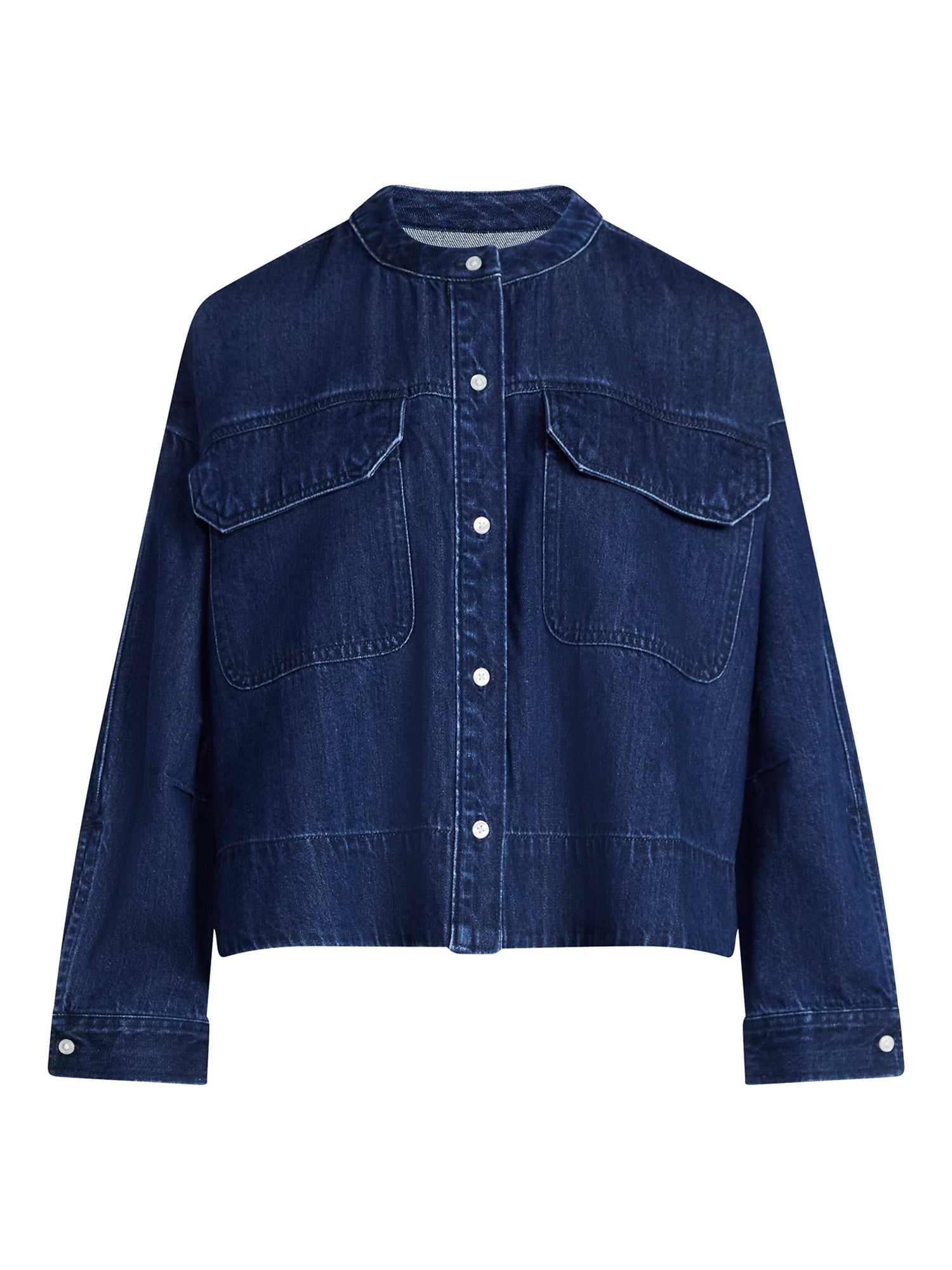 Scoop Women's and Women's Plus Cropped Oversized Button-Down Shirt, Sizes XS-4X