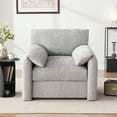 thumbnail image 3 of Chenille Oversized Armchair, 38.6" Wide Accent Chairs for Living Room & Bedroom Modern Lounge Chair, Upholstered Mid-Century Reading Chair, Comfy Living Room Chair, Single Sofa Chair, LightGrey, 3 of 6