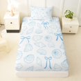 thumbnail image 3 of Manfei Coastal Bow Twin Sheets,Seashell Line Bedding,3 Pieces,1 Flat Sheet,1 Fitted Sheet and 1 Pillowcase, 3 of 6