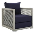 thumbnail image 2 of Modway Aura 4 Piece Outdoor Patio Wicker Rattan Set in Gray Navy by Modway, 2 of 7