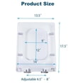 thumbnail image 6 of Rectangular Toilet Seat Soft Close - Quick Release Toilet Seat Replacement - Heavy Duty White Lid for Square Toilets, 6 of 6