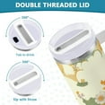 thumbnail image 3 of Yayeee 30oz Stainless Steel Tumbler with Straw and Handle Double-Wall Insulated Travel Water Bottle, Beige Clouds, 3 of 8