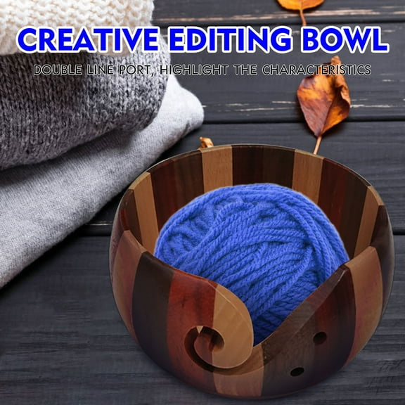 FURNIX Knitting Yarn Storage Bowl,Crochet Yarn Bowl Holder,Diy Sewing Yarn Bowl,Handmade Knitting Yarn String Storage Bowl,Rounded Edge Yarn Bowl,Knitter Accessory Bowl,Craft Yarn Storage Holder A