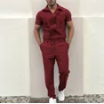 thumbnail image 1 of Nuevo Mono para Hombre, pantalones informales holgados De una pieza, monos, mono De manga corta a la moda, Ropa De Calle para Hombre, 1 of 5