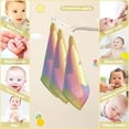 thumbnail image 3 of Dreamtimes 5 PCS Abstract Butterfly Baby Muslin Washcloths, Rainbow Color Face Towel Burp Cloths Ultrasoft Absorbent Cotton Bath Wipes Towels for Newborn Boys Girls, 3 of 7