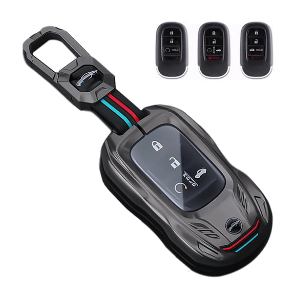 Key Cover Case, Sports Style Zinc Alloy Key Fob Case Holder Shell Compatible for Honda Accord Civic HR-V CR-V Pilot Sport SI EX EX-L Touring 2022 2023 2024