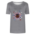 thumbnail image 3 of Tops Cortos para Mujeres Día de la Independencia Patriótica Impreso Cuello Redondo, Camiseta de Manga Corta Casual para la Primavera, Verano Y Fiesta, 3 of 4