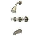 thumbnail image 1 of Robinet de Baignoire et Douche avec 3 Poignées, Nickel Satiné, 1 of 1