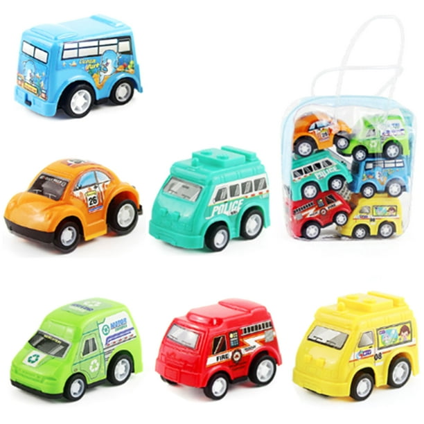 Pull Back Cars 6 Pack Mini Pull Back Cars and Trucks for Toddlers
