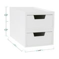 thumbnail image 6 of Martha Stewart Weston 2 Pack Stackable White Engineered Wood Boxes with Drawers, Office Desktop Organizers, 5.25" x 7", 6 of 9