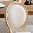 thumbnail image 6 of MIKIBAMA French Country Linen Dining Chairs Set of 2 Upholstered Dining Room Chairs with Round Back and Wood Legs, 6 of 8