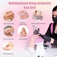 thumbnail image 3 of Taladro eléctrico para uñas de 45000 RPM, inalámbrico y recargable, para uñas acrílicas y de gel, con pantalla LCD, color rosa., 3 of 5