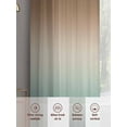 thumbnail image 5 of Green Brown Ombre Sheer Curtains 108 Inch Length 2 Panels Set, Modern Gradient Abstract Art Voile Window Treatment Semi Sheer Long Curtains Drapes for Bedroom/Living Room/Kitchen 52"x108"x2, 5 of 7