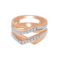 thumbnail image 1 of Round White Cubic Zirconia Crossover Enhancer Guard Ring 14K Rose Gold Ring Size - 5, 1 of 3