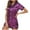 Purple, variant on XIAOFFENN Womens Fashion Home Wear Pajamas Women Two-Piece Suit Short Sleeve Pants Pajama Set Homewear