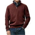 thumbnail image 2 of gbyLJF Long Sleeve Tops for Men Quarter Zip Stand Up Collar Pullover Sweatshirts Loose Fit Solid Color Casual Sweaters Shirts, 2 of 6