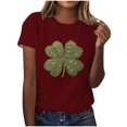 thumbnail image 1 of Mujeres Manga Corta de Verano Tops Impreso Sudadera Casual, Cuello Redondo Blusa Ligera para la Primavera Y el Verano, 1 of 4