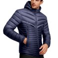 thumbnail image 2 of Xdegoge Plus Size Quilted Jacket for Men Fleece Lined Full Zip Stand Collar Padded Coat Casual Loose Solid Color Jackets Fall Winter Warm Pocketed Outerwear with Removeable Hood, 2 of 9