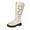 White 3, variant on Wensltd Knee High Boots for Women Black Chunky Round Toe Leather Boots Low Heel Tall Boots