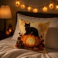 thumbnail image 5 of Lzobxe 4 Pack Halloween Pillowcases, Decorative Outdoor Cushion Cover, 45x45cm Ghost Pumpkin Throw Pillow Cover for Sofa Couch Home Party Decor, 5 of 7
