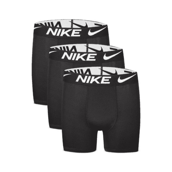 Nike Boys' 3 Pack Logo Boxer Briefs - Black M