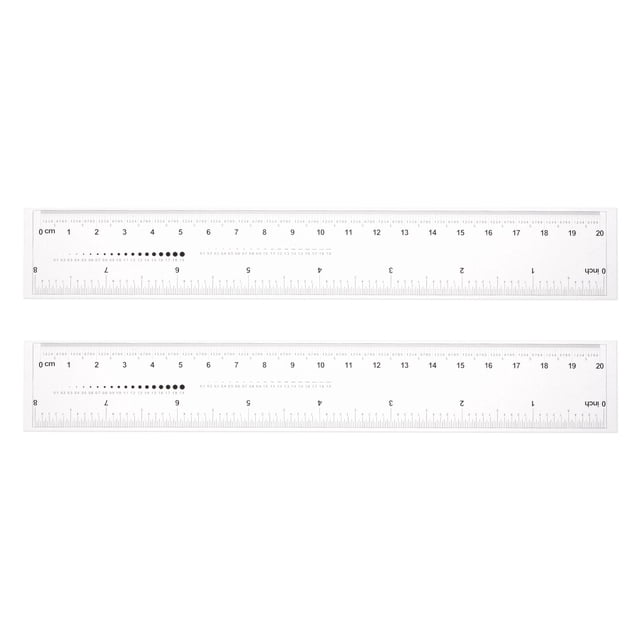 2uds Película Flexible Regla 8 Pulgadas 0,1mm Escala PET Plástico Cubierto Engrosado Plegable Recta Regla Calibración Suave Regla Medición Herramienta para Fábrica, Transparente