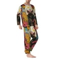 thumbnail image 2 of Balery Yellow Daisy Cow Pattern Pajama Sets for Men Long Sleeve 2 Piece Sleepwear Loungewear Sets Soft PJ's with Pockets Long Sleeve Comfy Pj Sets-Medium, 2 of 7
