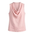 thumbnail image 4 of VNKIDY Womens Cowl Neck Sleeveless Solid Color Textured Tank Top Loose Curved Hem Breathable Summer Casual Daily Vest Tops For Ladies Leisure Top XL, 4 of 4