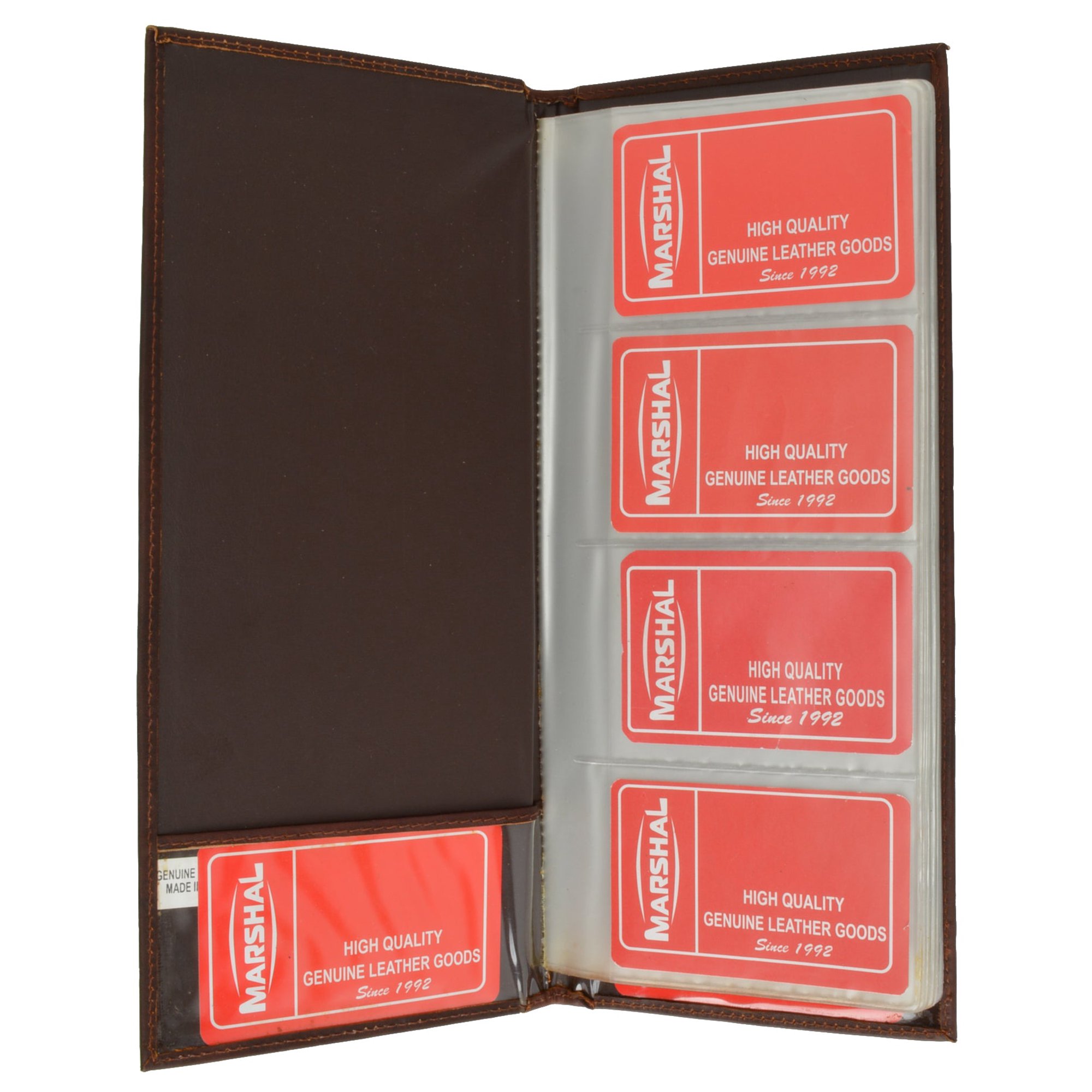 Genuine Leather Business Card Holder 160 Cards Organizer Book IDs