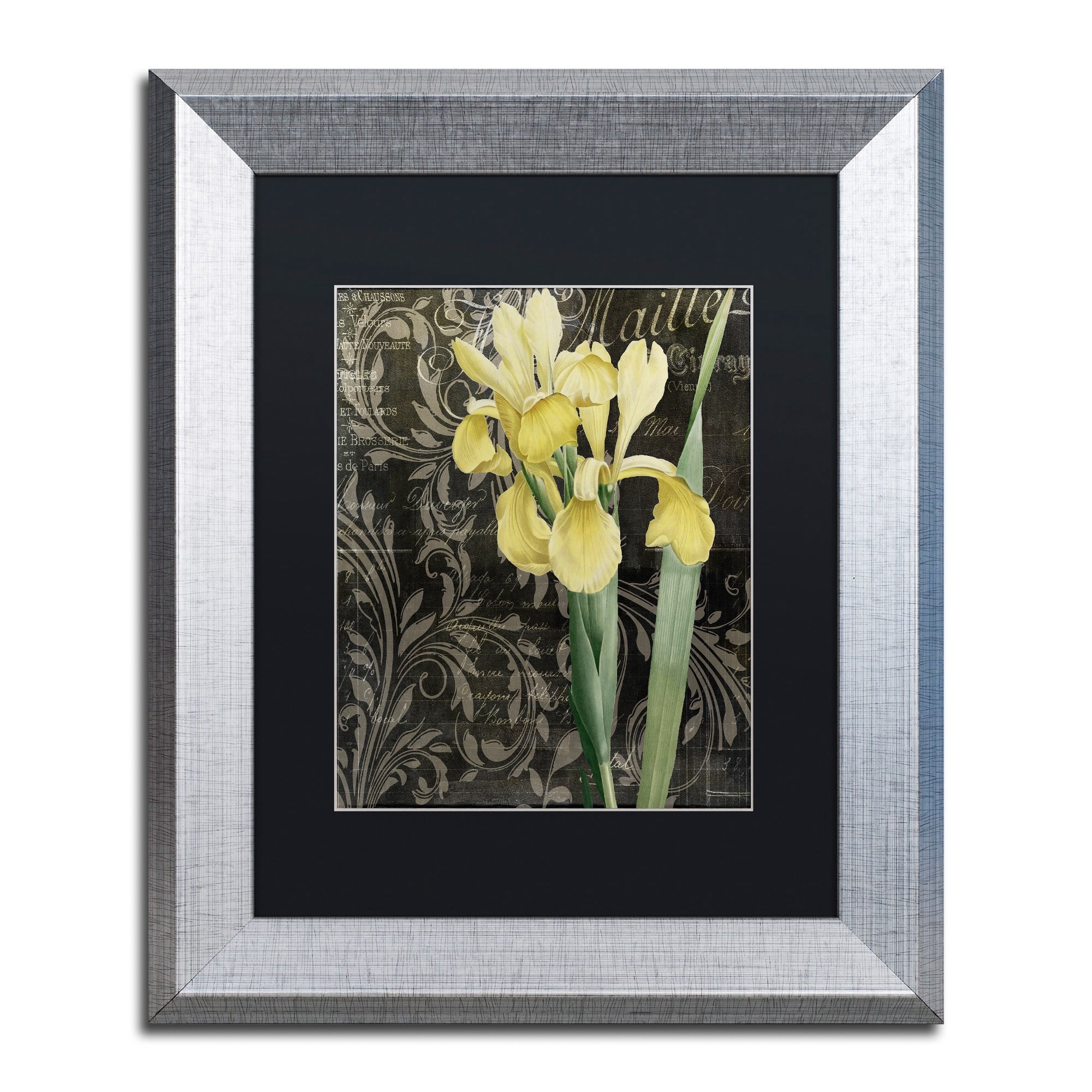 Trademark Fine Art "Ode to Yellow Flowers" Canvas Art by Color Bakery, Black Matte, Silver Frame