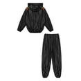 thumbnail image 4 of MSemis Men's Sauna Suits Two Piece Hooded Long Sleeve Sweat Top and Pants Workout Tracksuit Type A Black XL, 4 of 7