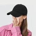 thumbnail image 2 of harmtty Sun Hat Unisex Baseball Sun Hollow Out Adjustable Circumference Anti uv Solid Ponytail Hole Dome Hiking Traveling Shopping Black, 2 of 8