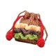 thumbnail image 4 of Bolso de hombro de crochet hecho a mano con forma de hamburguesa Pequeño, 4 of 9