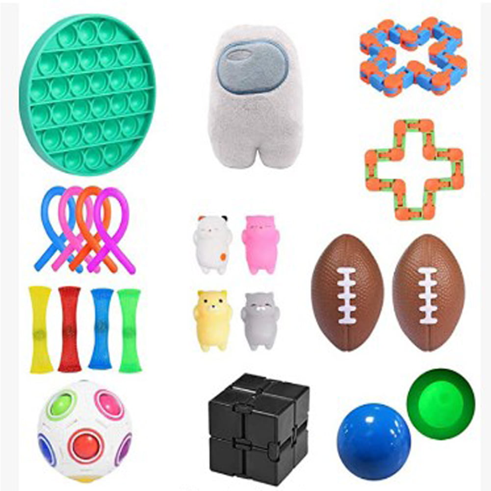 Fidget Toys Set,Sensory Fidget Toy Set Anti-Stress Fidget Toy Set,Simple Dimple Pop Bubble Infinite Cube Stress Ball &More,Stress Relieve Toy Set for Kids Adults 