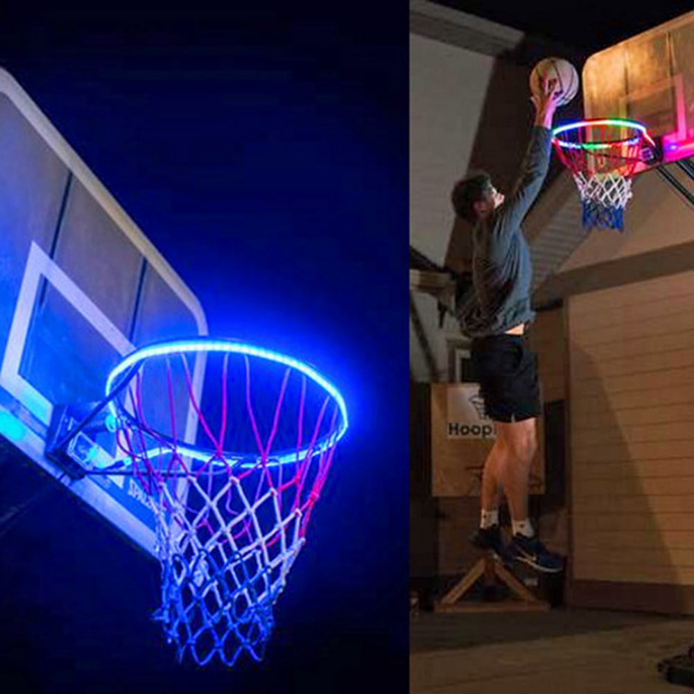 Basketball Hoop Sensor Activated LED Solar Strip Light Flash Night Rim Lighting 