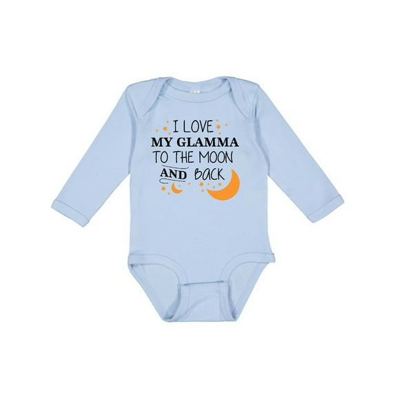 Inktastic I Love My Glamma to the Moon and Back Boys or Girls Long Sleeve Baby Bodysuit