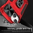 thumbnail image 3 of Allytech iPhone 15 Plus Case with Kickstand, Sliding Camera Lens Protector Rugged Hybrid Military Grade Shockproof Bumper Phone Case for Apple iPhone 15 Plus - Red, 3 of 10