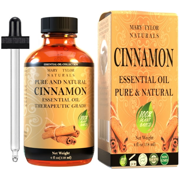 Cinnamon Essential Oil, Large 4 oz by Mary Tylor Naturals, 100 Pure