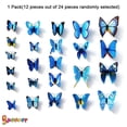 thumbnail image 5 of SPENCER 24PCS Creative 3D Butterfly Wall Stickers Art DIY Removable Mural Stickers Decals Wall Art Decors for Home Bedroom Living Room "Blue", 5 of 9