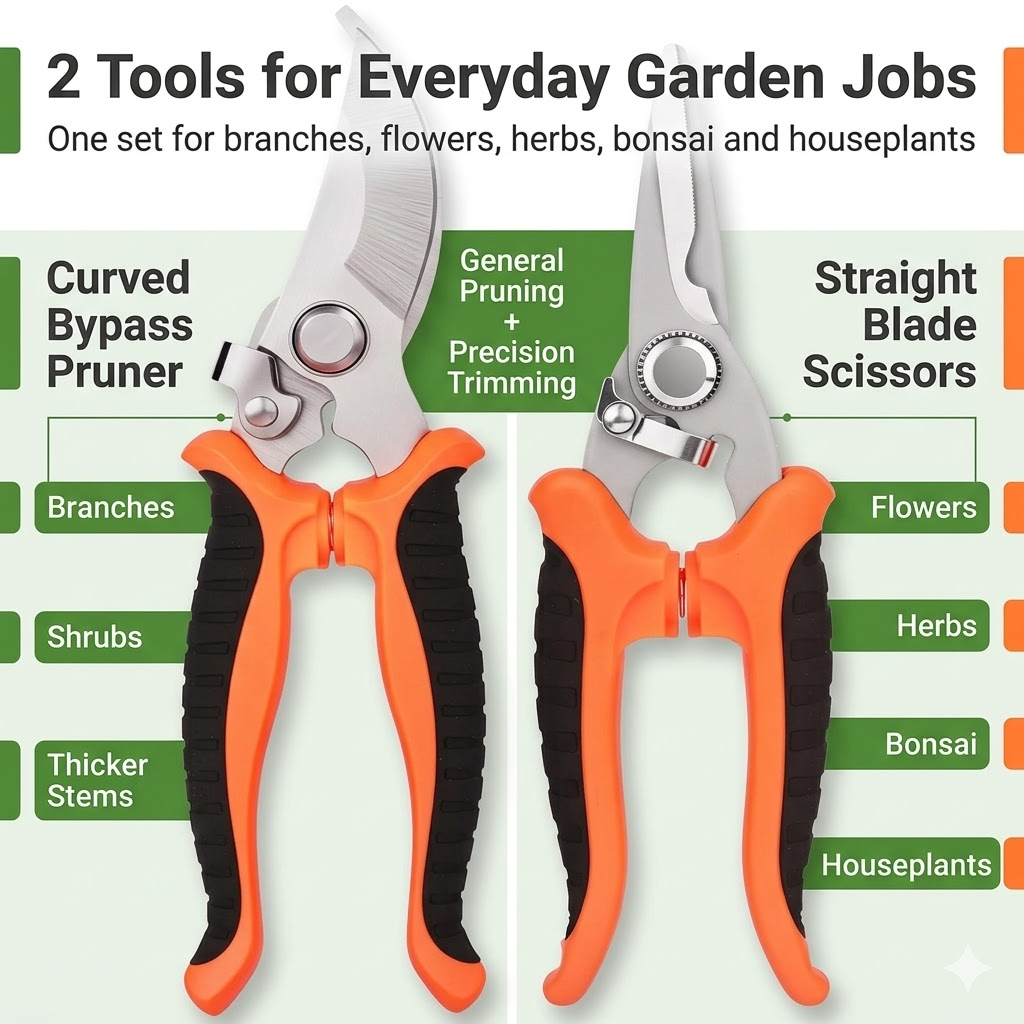 NIUTA 2-Pack Pruning Shears Set with Stainless Steel Blades photo 7