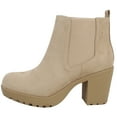 thumbnail image 1 of Soda Women's Faux Suede Chelsea Round Toe Lug Ankle Bootie , Wheat, 7 M US, 1 of 5