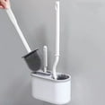 thumbnail image 5 of PATLOLLAV Toilet Bowl Cleaner Brush，Silicone Toilet Brush Scrubber with Brush Bristles Holder Set, Ventilation Slots Base Quick Drying Wall Mounting with No-Slip Long Handle for Bathroom, 5 of 5