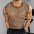 thumbnail image 2 of TIANZEN Knitted Sleeveless Mesh Tank Top Party Wear Casual Summer Muscle Shirt Breathable Openwork Design Comfortable Fit Mens Shirts Bulk Big T Shirt Shirts Men, 2 of 4