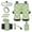 Green - Avocado, variant on LedBack Cow Print Automotive Seat Covers Full Set of 14, Including Front and Rear Split Bench Seat Cover with Rearview Mirror Cover Center Console Pad Universal Fit Most Vehicle