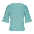 thumbnail image 5 of 2023 Womens Summer 3/4 Bell Sleeve V Neck Tops Casual Solid Tops and Blouses Loose Lightweight Shirts Tunic S-XXL, 5 of 5