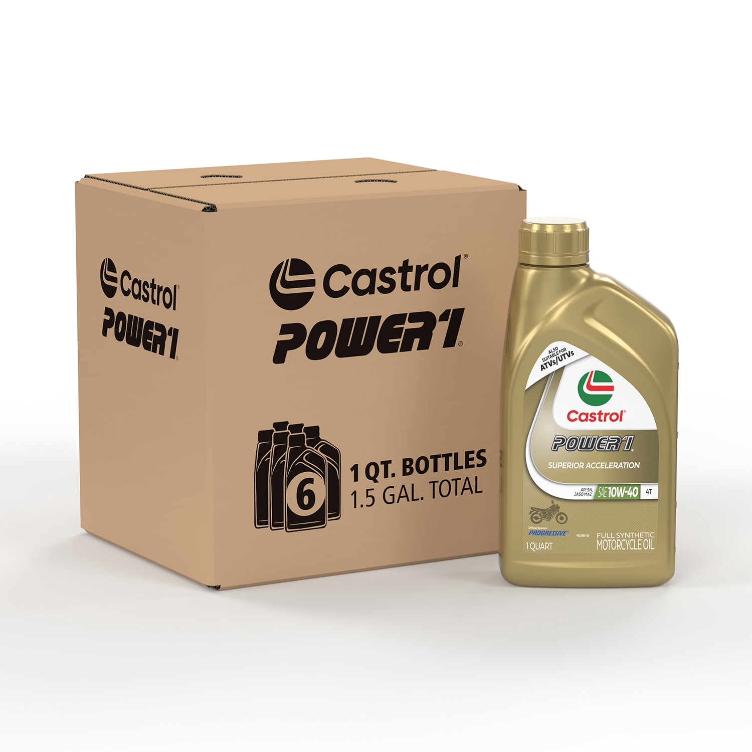 Castrol Power1 4T 10W-40 Synthetic Motorcycle Oil, 1 Qt - Walmart.com