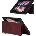 thumbnail image 2 of Fit Samsung Galaxy Z Fold 3 5G Case Wallet with S Pen Holder for Women,Crossbody Phone Case for Samsung Galaxy Z Fold 3 with Card Holder,Lanyard Strap Zipper PU Leather Case, Burgundy, 2 of 14