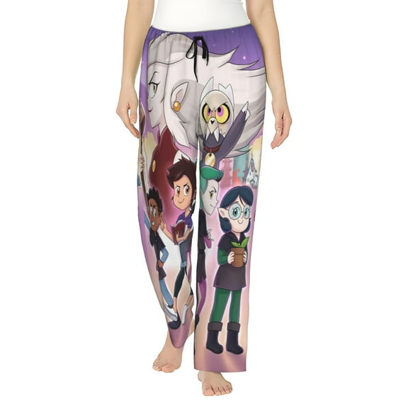 The Owl House Women's Pajama Pants, Comfy All Over Print Lounge Pants Casual Sleepwear with Pockets & Drawstring