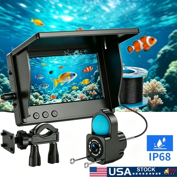 Underwater Fishing Camera,Portable Fish Finder with 4.3" LCD Display-10M Cable,b