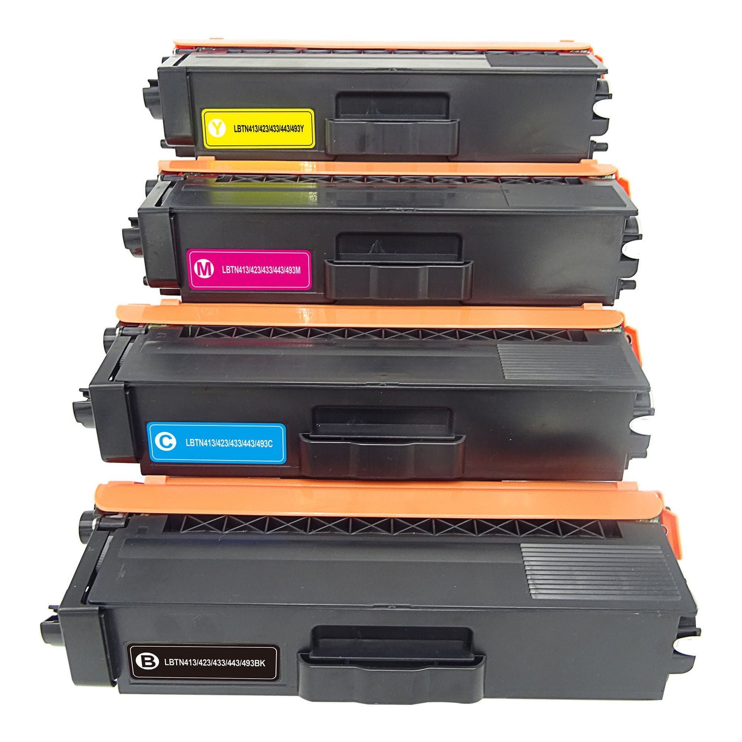 Ensemble de cartouches compatibles de toner L-ink TN433 (TN-433) (Noir, Cyan, Magenta, Jaune)